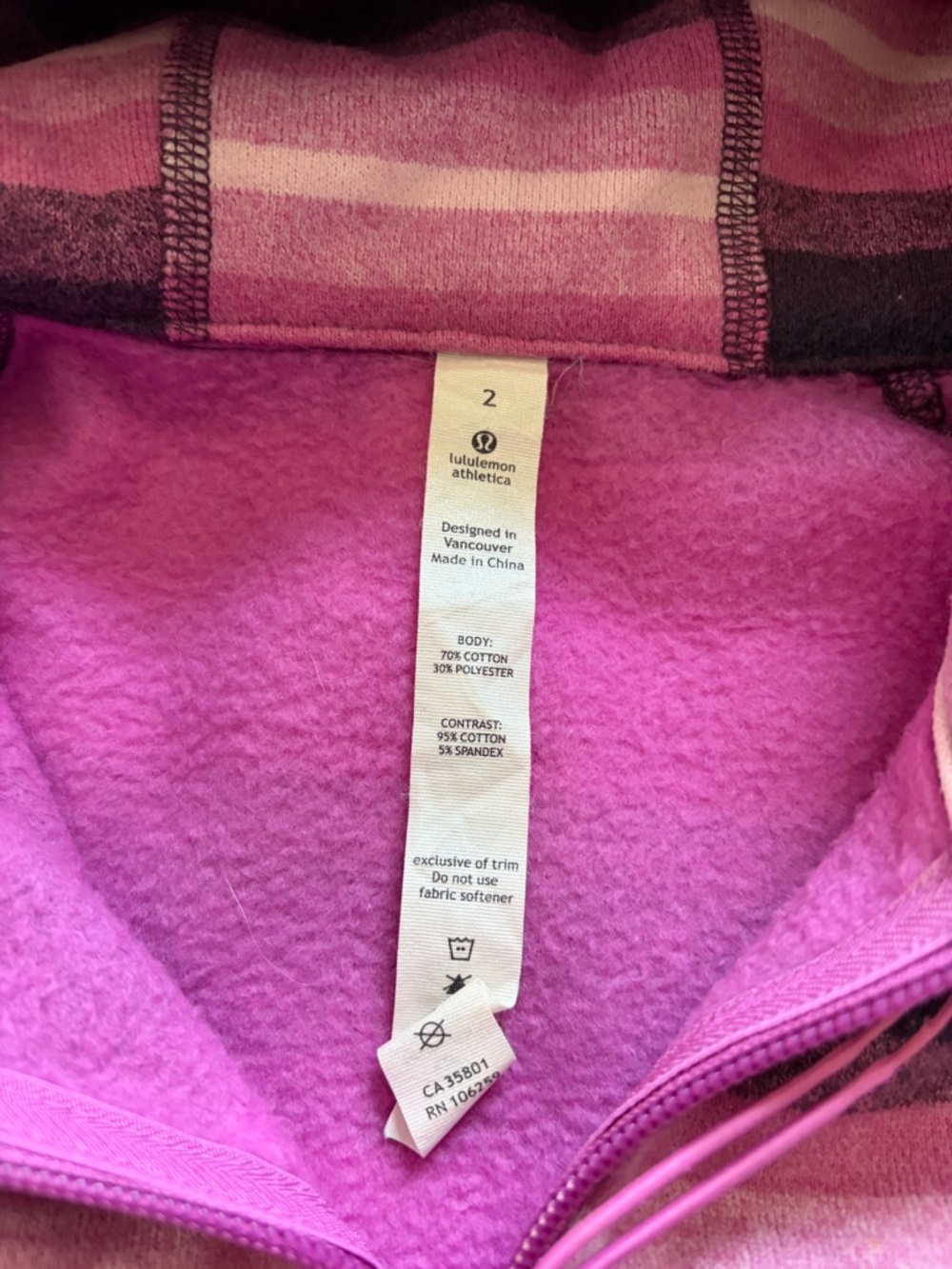lululemon athletica Pink and Purple Striped Hooded Jacket - Picture 5 of 5